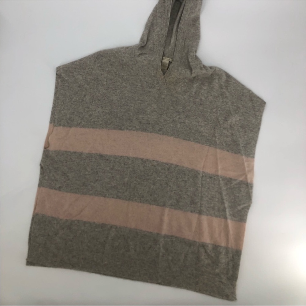 White + Warren 100% Cashmere Poncho Hoodie—Size M/L